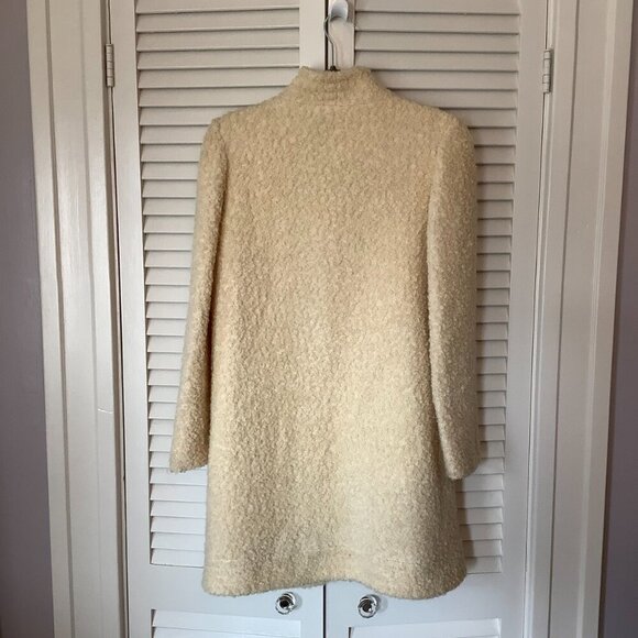 Vintage wool boucle coat cream nubby XS women's The American Way with Wool - Picture 6 of 10